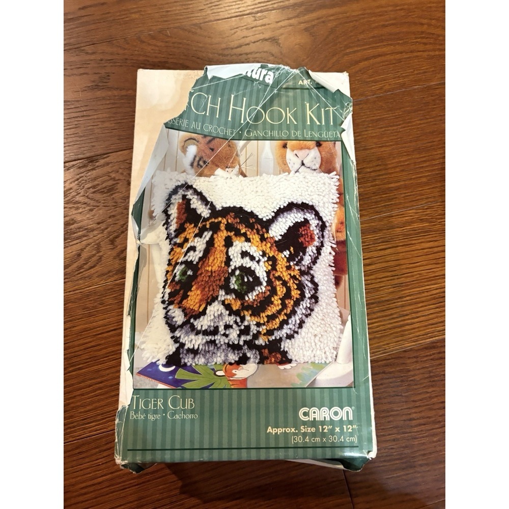 Natura Latch Hook Kit Tiger Cub Caron 12X12 New